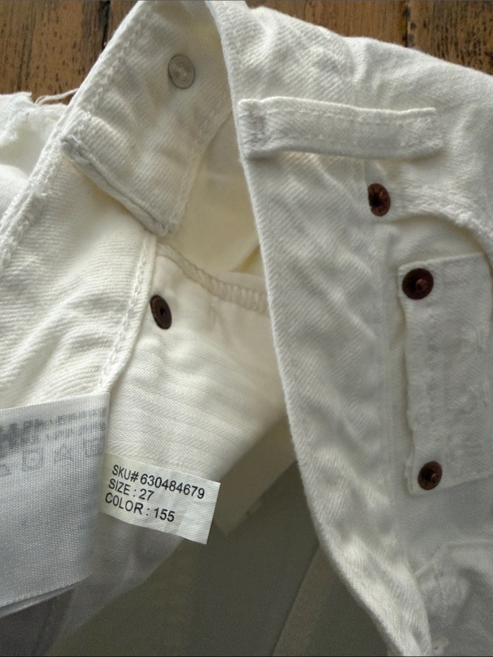 Abercrombie & Fitch White Distressed Denim Short Shorts - Picture 11 of 14